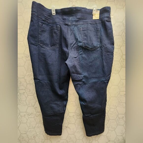 Terra & Sky Women's Plus Size Tummy Control Jeggings Medium Wash 4X 28W-30W - Picture 6 of 11